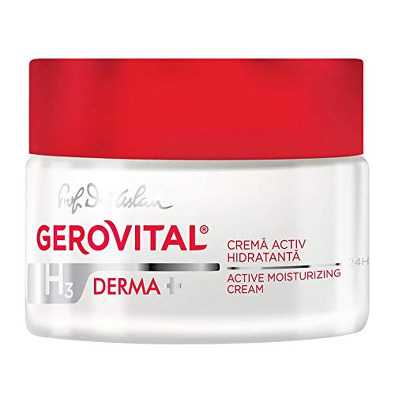 GEROVITAL DERMA+ All Day Active Moisturizing Face Cream, Anti-Wrinkle Facial Cream, Deep Hydration, Elastic and Tonic Skin, for Dry Skin, 50 mililiters