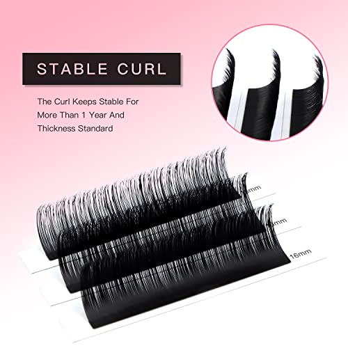 TDANCE Lash Extension Matte Black Eyelash Extension C CC D DD J B L Curl Volume & Classic Lash Extensions 0.03-0.18mm Thickness Professional Salon Use(0.05-D,14-19 mm)