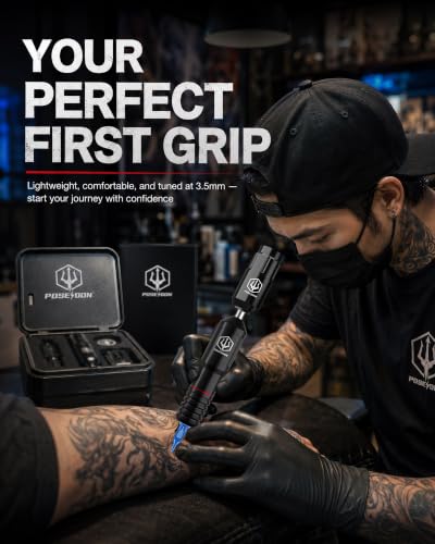 UPTATSUPPLY Poseidon Wireless Tattoo Pen Kit Black with 40 Cartridges
