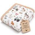 Organic Cotton Muslin Baby Blanket Farm Variation - Soft Swaddle & Toddler Quilt