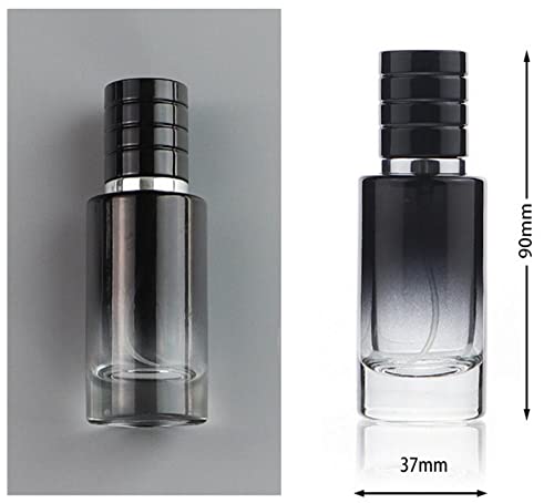 30ML Glass Perfume Spray Bottles Set - Refillable Travel Atomizers with Black Lid