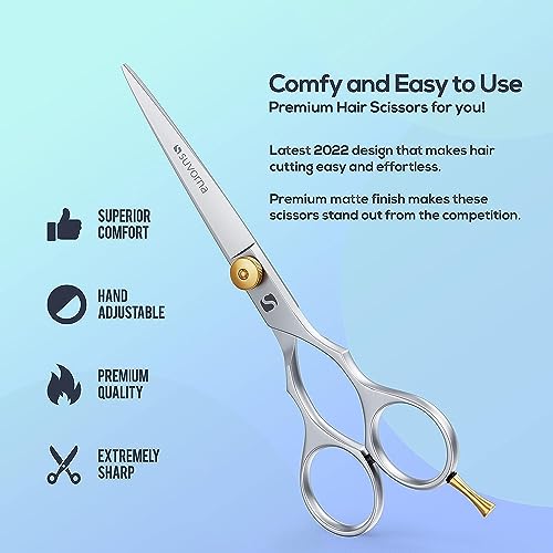 Suvorna 6-Inch Professional Hair Cutting Scissors for Barbers & Hairdressers