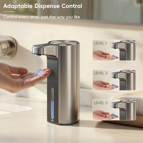 Touchless Automatic Soap Dispenser Stainless Steel 9 oz - Rechargeable