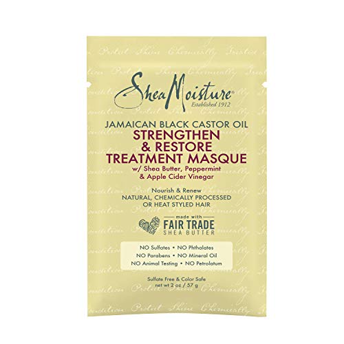 SheaMoisture Jamaican Black Castor Oil Strengthen & Restore Treatment Masque for Overly Processed, Chemically Treated or Heat Styled Hair 2 oz