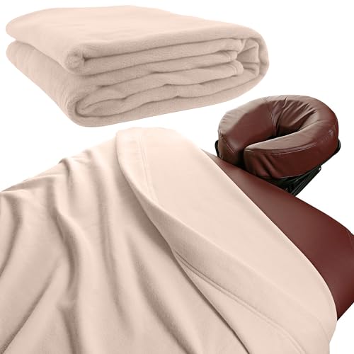 NRG Polar Fleece Massage Table Blanket - Small, 60 x 86 Inches, Natural