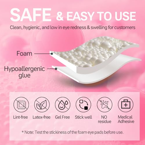Foam Eye Pads for Eyelash Extensions | Akissos Lash Extension Pads | 125PCS Indivially Thick Soft & Anti-Slip Tools for Perfect Lash Lifts | Professional Eyelash Supplies for Salon or Daily Use