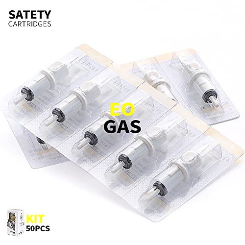 HAWINK 50Pcs Mixed Bugpin Curved & Round Magnum Tattoo Cartridges #10 7RM-15RM, EN05S-50KIT-T