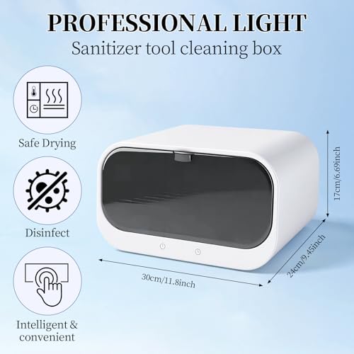Nail Tool Cleaning Machine with UV Sanitizer and 12L Capacity - Double Layer Cabinet