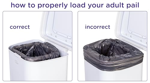 White Adult Diaper Pail 13-Gallon Stainless Steel Odor Locking Disposal Bin