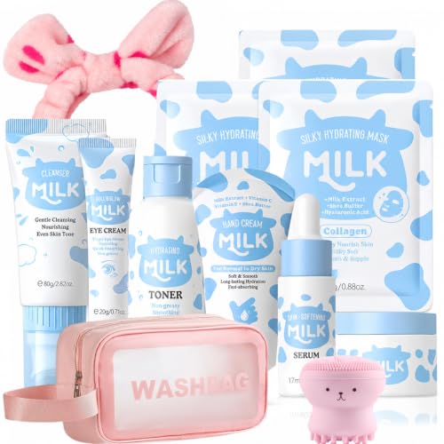 Kids & Teens Milk Skin Care Set - Gentle 12-Piece Face & Body Kit