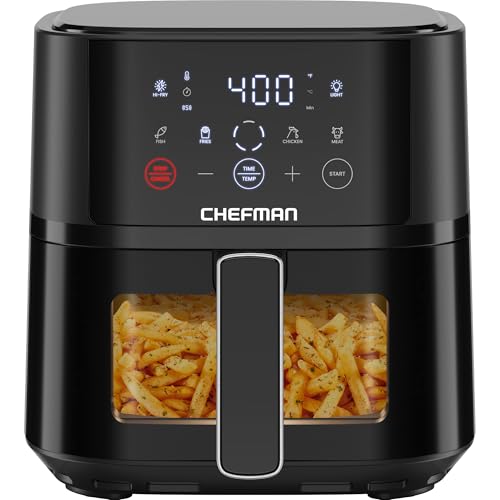 Chefman 4 QT Compact Air Fryer with Window, 4 Presets, Crispy Technology, Nonstick Basket