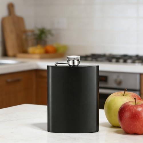 30 Pcs Stainless Steel Liquor Flasks Set with Funnels Leak Proof Black