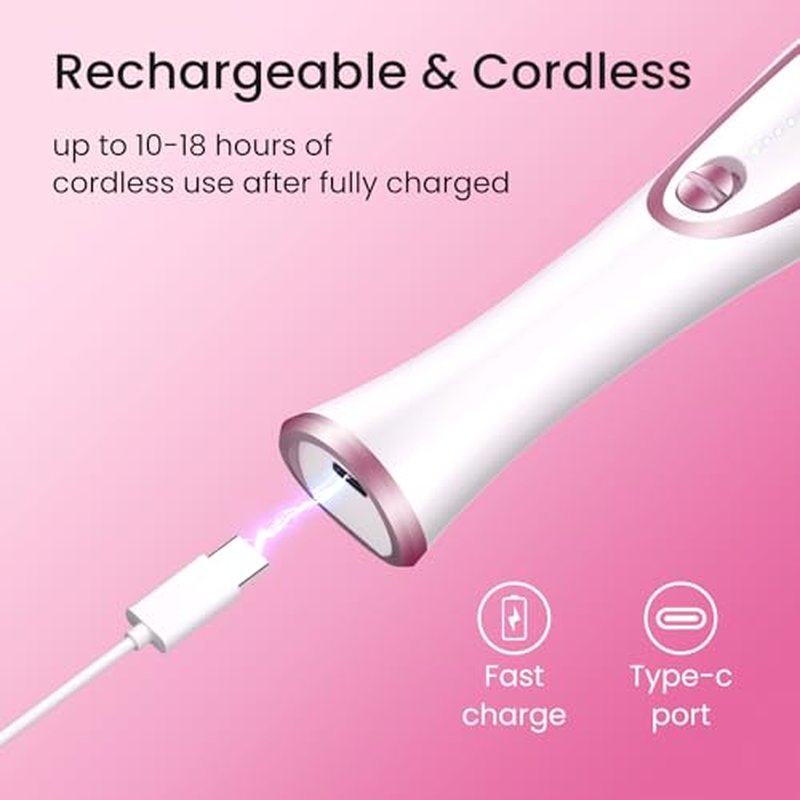 36-Piece Professional Manicure Pedicure Kit-Cordless Electric Nail File Kit,20000RPM, 11Pcs Bits,4 Speed,Rechargeable Pedicure Tool for Feet,Hand Foot Care Nail Drill Tool for Nail Grind Trim Polish