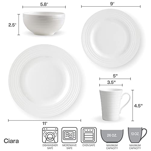 Mikasa Ciara 16-Piece Dinnerware Set Service for 4 - Brown Box Variation