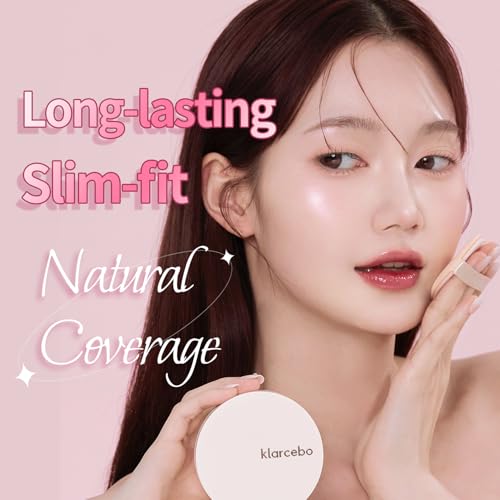 KLARCEBO New Heart Cica Cushion Foundation ? Lightweight K-Beauty Cushion Compact with Centella Asiatica, Natural Coverage, Long-Lasting, Non-Caking, Moisturizing Makeup with Elastic Puff