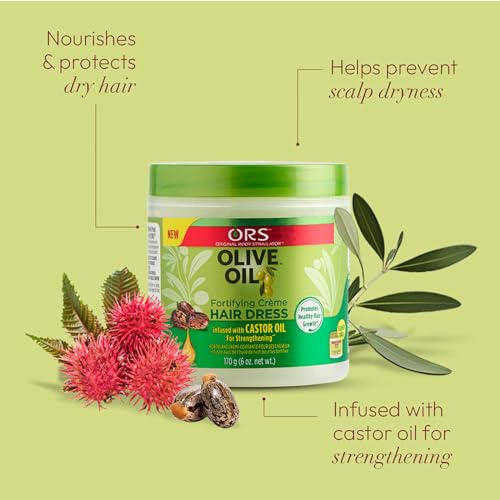 ORS Olive Oil Hold & Shine Wrap Set Mousse Infused with Coconut Oil - Fortifying Creme Hairdress infused with Castor Oil - Nourishing Exotic Scalp Oil with Babassu Oil - Bundle