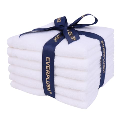 Everplush Country Terry Series Face Towel 6-Piece Set - Cotton and Microfiber Material, Super Absorbent, Ultra Soft, Portable for Travel, Ideal for Face & Hand Washing