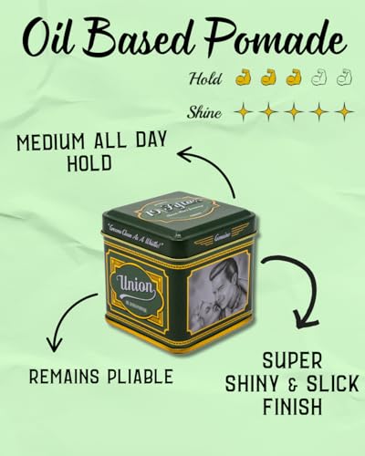 Oil Based Pomade for Men - 4oz Slick & Shiny Styling in Classic Tin