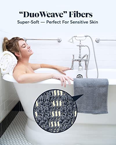 SUTERA 47-Inch Exfoliating Shower Towel for Back & Body Scrubbing