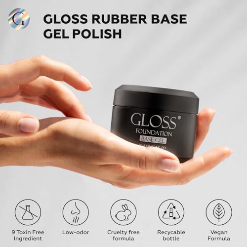 GLOSS Rubber Base Gel Polish 30ml - Long-Lasting Nail Adhesion & Flexibility