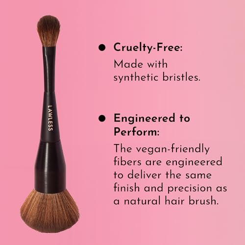 LAWLESS Women's Dual Ended Powder Brush - Precise & Blending Makeup Tool