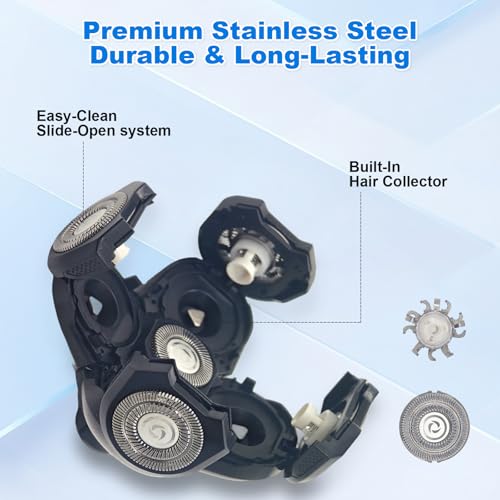 6 Pack Replacement Head Blades for Freebird Head Shaver - Model: 6 Repl Head
