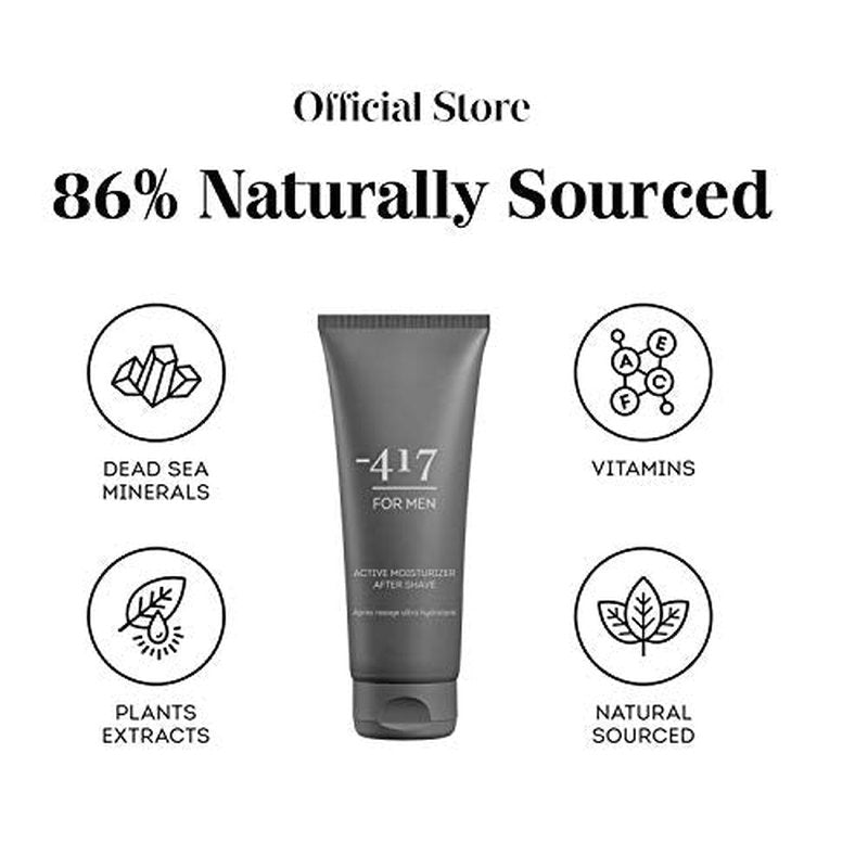 -417 Dead Sea Cosmetics Active Vegan After Shave For Men - Soothes, Moisturizes While Protecting Skin From Cuts and Nicks 3.38 oz.