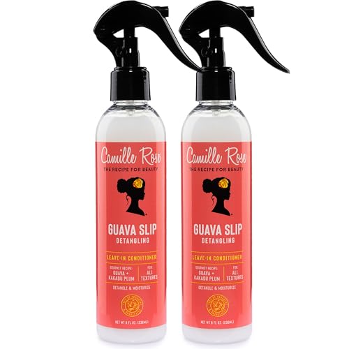 Camille Rose Guava Slip Leave-In Conditioner Spray 8oz Pack of 2 - Deep Moisture & Detangler
