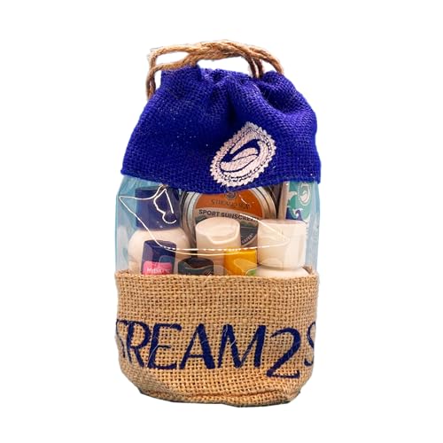 Stream2Sea Natural Hair & Skin Care Gift Set, Body & Face Travel Kit, Shampoo & Body Wash Conditioner, Everyday Mineral Sunscreen, Tinted Sunscreen, Sun & Sting Soothing Gel and Hydrate Lip Balm