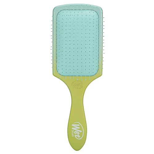 Wet Brush Paddle Detangler, Green/Blue - Ultra-Soft IntelliFlex Bristles with AquaVent Design Great For Hair Treatments - Pain-Free Brush For Wet, Dry, Damaged Hair