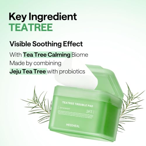 MEDIHEAL Tea Tree Toner Pads - 100 Count, Calming & Acne Care for Sensitive Skin Variation of THIS listing