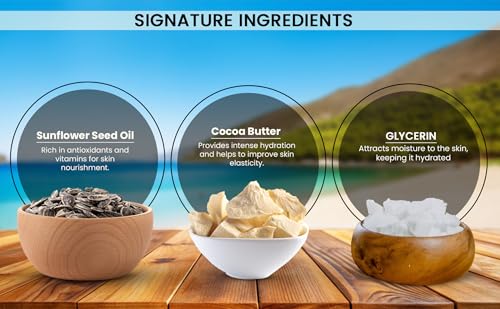 Non-Greasy Body & Hand Lotion for Dry Skin - Pack of 6, Cocoa Butter, Vitamin E