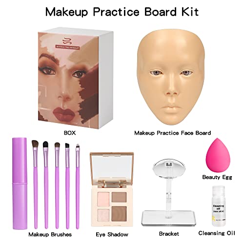 Makeup Practice Full Face Silicone Mannequin Head with Brushes & Accessories - Yellow Variation