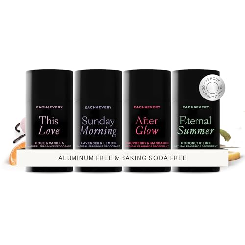 Mini Natural Deodorant Set - Aluminum-Free, Vegan, 4 Scents, Sensitive Skin