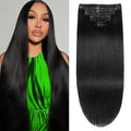 14 Inch Black Human Hair Clip-In Extensions - Seamless, Virgin Remy, Easy to Apply for Women