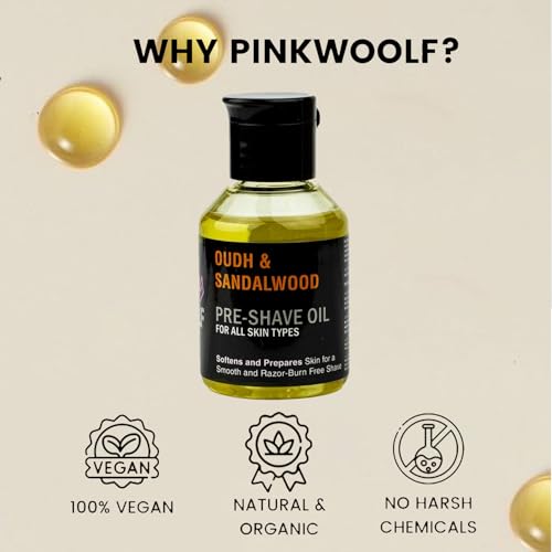 Pre Shave Oil for Men ? Shave Prep for Smooth Razor Glide ? Preshave Treatment Reduces Razor Bumps & Irritation ? For Electric & Manual Razors ? OUDH & SANDALWOOD ? 2 Fl Oz
