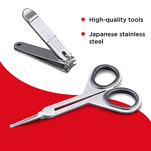 Seki EDGE Men's Deluxe Grooming Kit with Scissors, Clippers & Case
