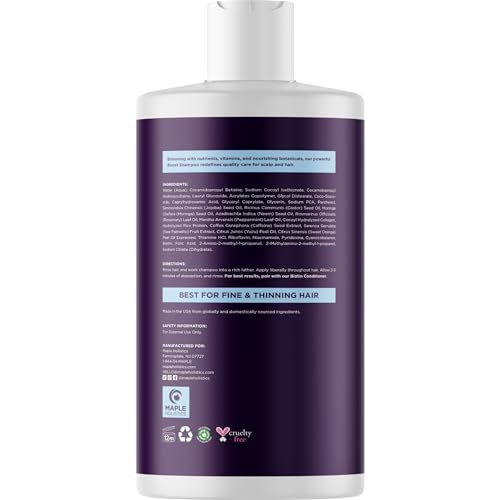 Citrus Biotin Shampoo with Rosemary Oil - Volumizing Natural Hair Care for Thinning Hair - 16 Fl Oz