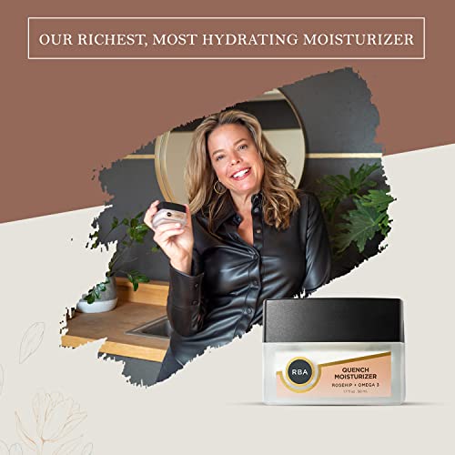 RBA Skincare's Quench Vegan Daily Face Moisturizer with Aloe Vera, Jojoba, and Evening Primrose Oil - Moisturized and Nourished Skin - Anti-Aging Day and Night Cream - 1.7 oz