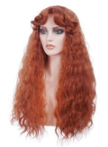 Long Ginger Curly Wig for Women with Bangs - Auburn Vintage Cosplay Hair (Variation: Ginger)