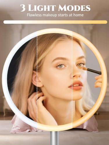 3-in-1 LED Makeup Mirror with Fan, Rechargeable Portable Vanity Light