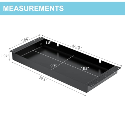 Under Desk Drawer,20.1 inch Carbon Steel Slide-Out Table Storage