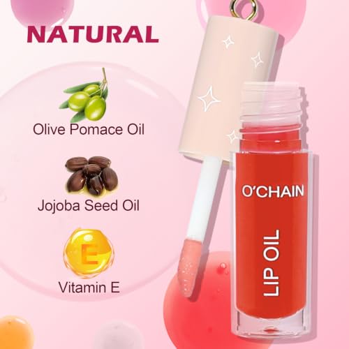 12-Color Lip Oil Set - Nourishing & Hydrating Gloss with Vitamin E & Jojoba