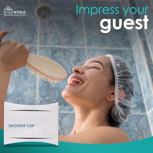 World Amenities Waterproof Shower Cap, Travel Size Hotel Amenities, Airbnb