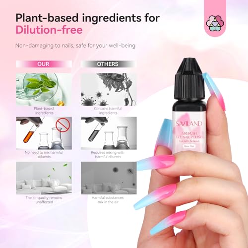 SAVILAND Basis Color Airbrush Gel Nail Polish Set - 12 Colors, Hema-Free