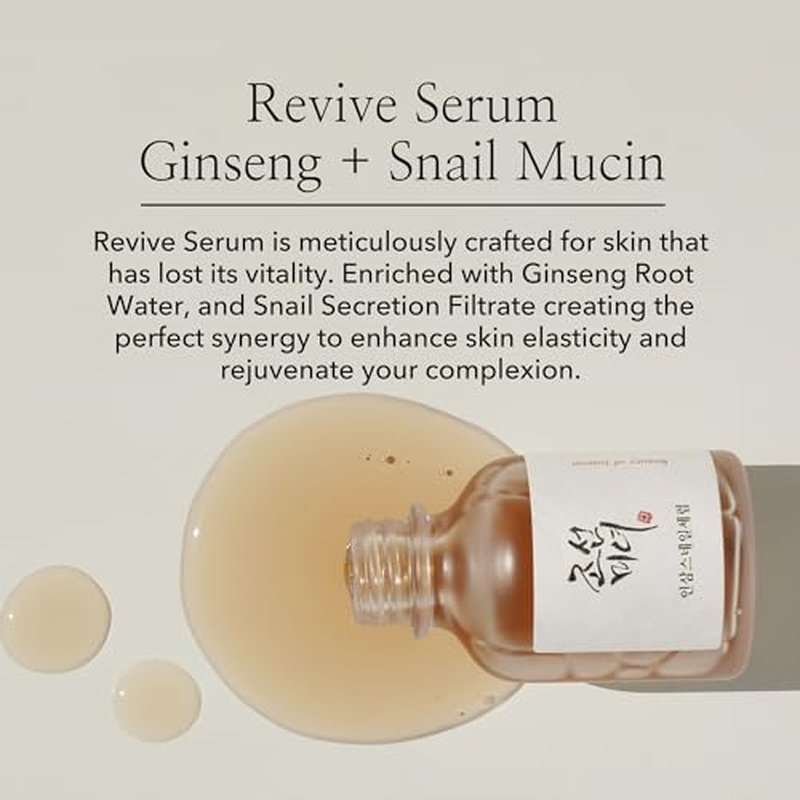 Beauty of Joseon Revive Snail Mucin Ginseng Serum (30ml, 1fl. oz) + Glow Serum (30ml, 1 fl.oz) Korean Skincare