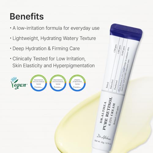 Retinol Cream 0.15% with Bakuchiol & Hyaluronic Acid - Anti-Aging Skin Care for Sensitive Skin