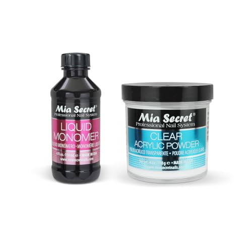Acrylic Nail Art System with 4oz Liquid Monomer and Clear Powder