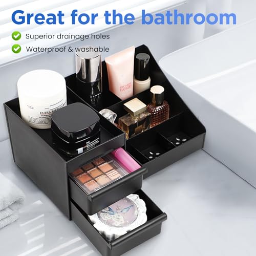 Black Cologne Organizer Stand for Men, Bathroom Counter Storage Shelf