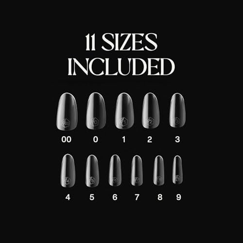 Nail Tips Box - 500 Soft Gel-X Sculpted Round Medium, 11 Sizes